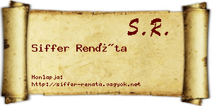 Siffer Renáta névjegykártya